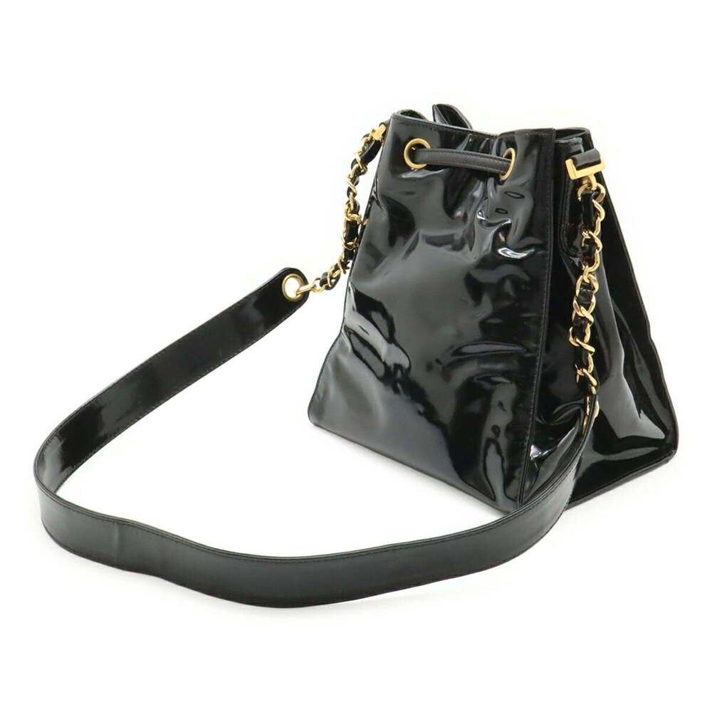 CHANEL Black Leather Logo Shoulder Bag - Picture 3 of 10
